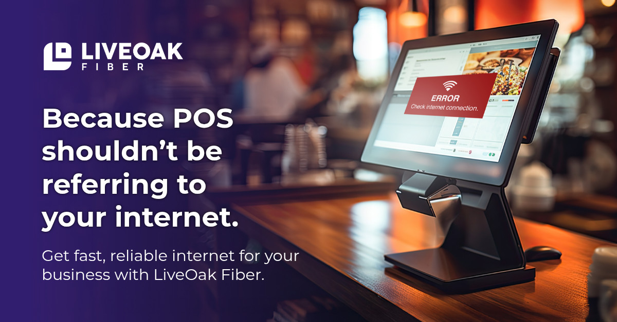 LiveOak Fiber creative: Business reliability ad