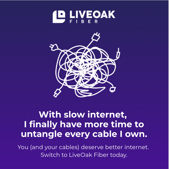 LiveOak Fiber creative: Cable comparison ad