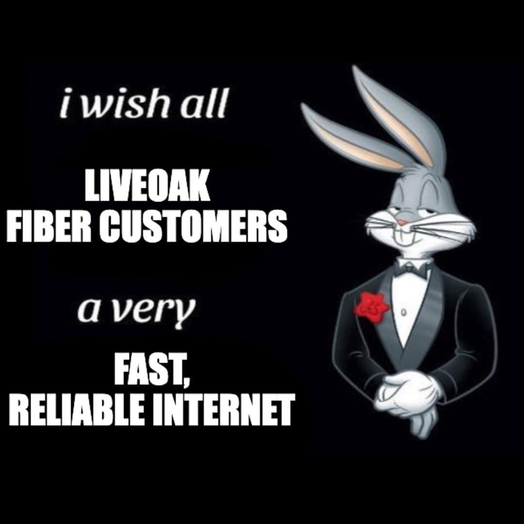 LiveOak Fiber creative: Bugs Bunny social post