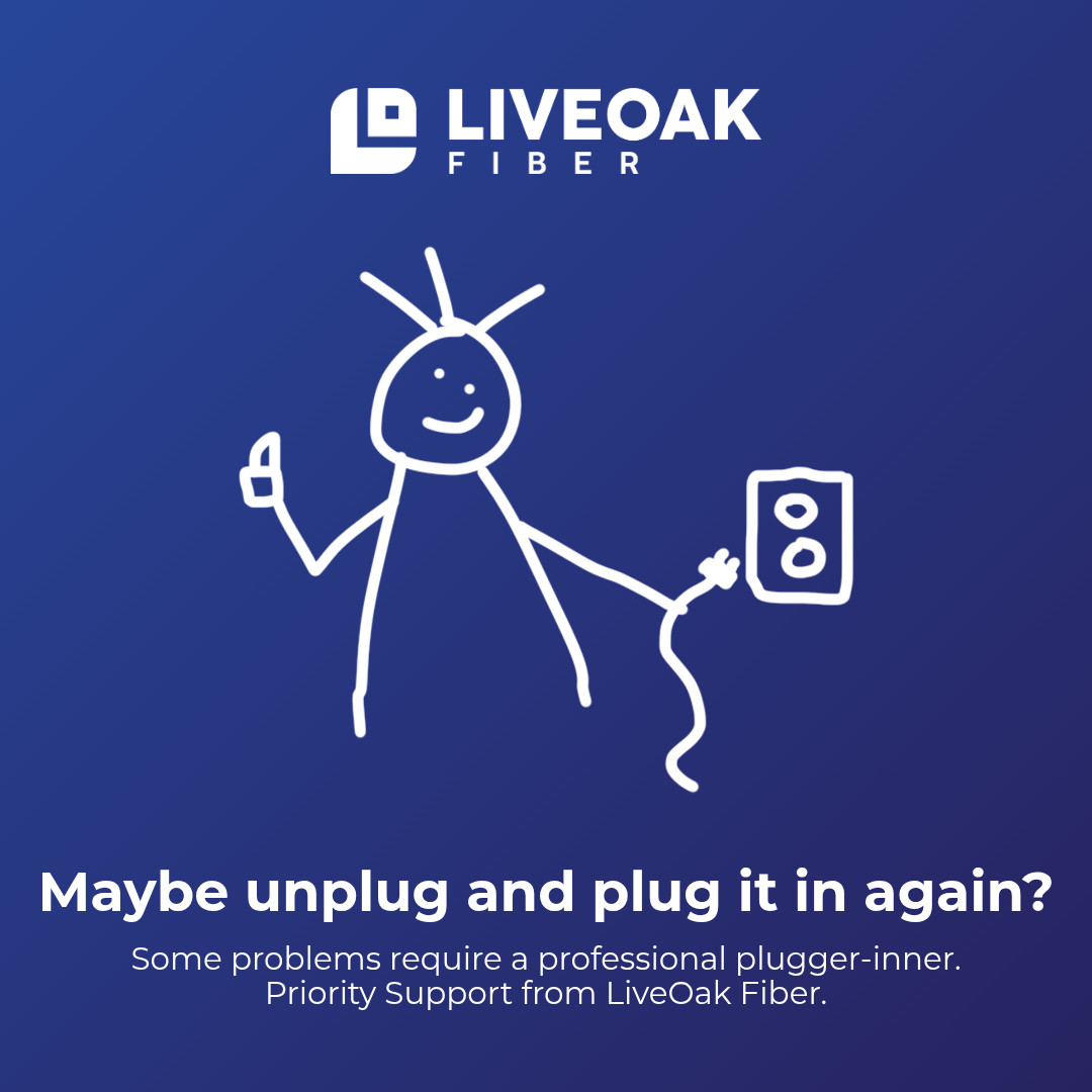 LiveOak Fiber ad: Priority support